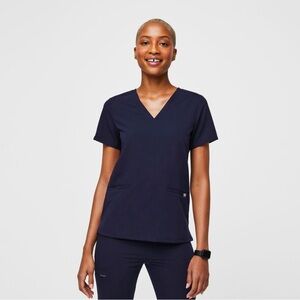 Figs Technical Collection Navy Casma Three Pocket Scrub Top Shirt Size Small